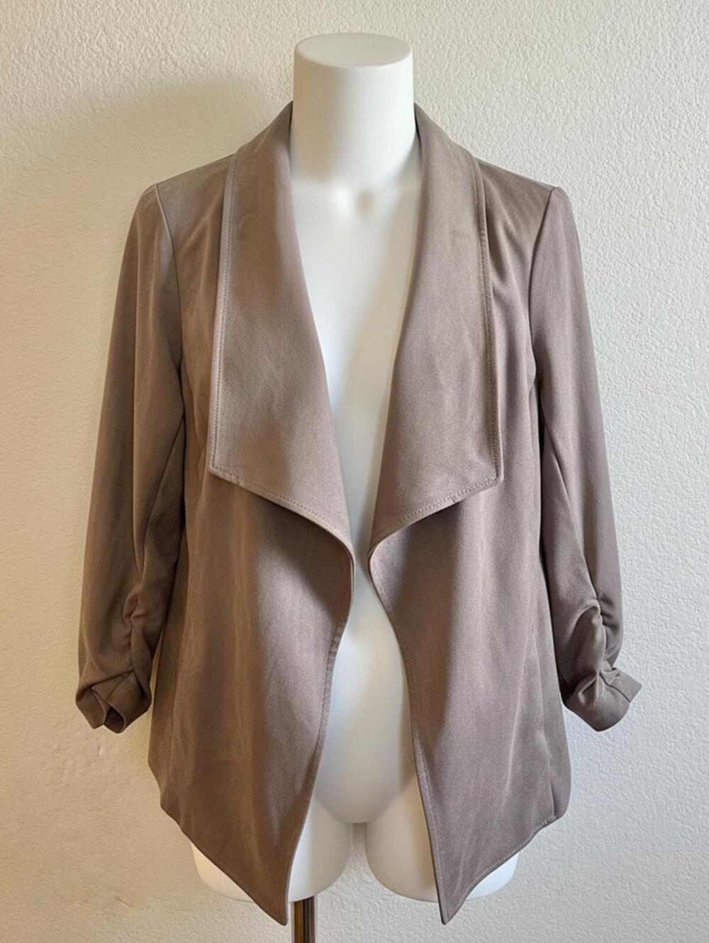 Alfani Suede Open Front Jacket - Small